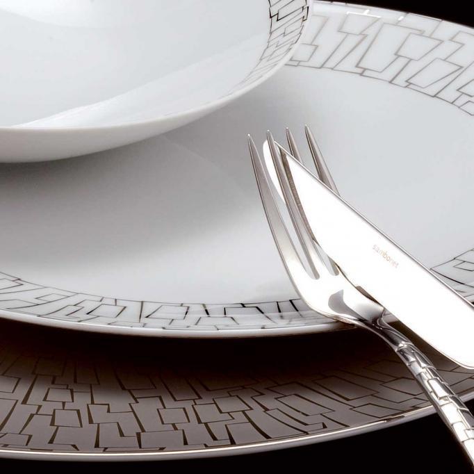 Actual product image Rosenthal Bowl 19 cm - TAC Gropius Skin Platinum (19 cm, 1.70 l, 1 x)