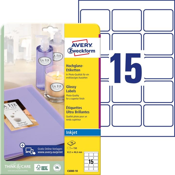 Produktbild Avery Glänzende Etiketten