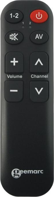 Produktbild Geemarc TV-5 lernfähige fernbedienung mit grosser Schrift und Tasten für bis zu zwei Geräte (Universal Fernbedienung)