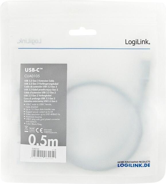 Produktbild LogiLink USB C – USB C (0.50 m, USB 3.2 Gen 2)