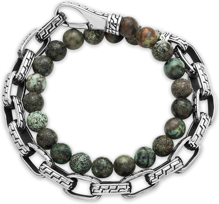Leyda Armschmuck Doppelt Edelstahl (42 cm, Stein, Edelstahl)