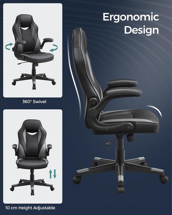Immagine prodotto Songmics Sedia da ufficio con braccioli pieghevoli