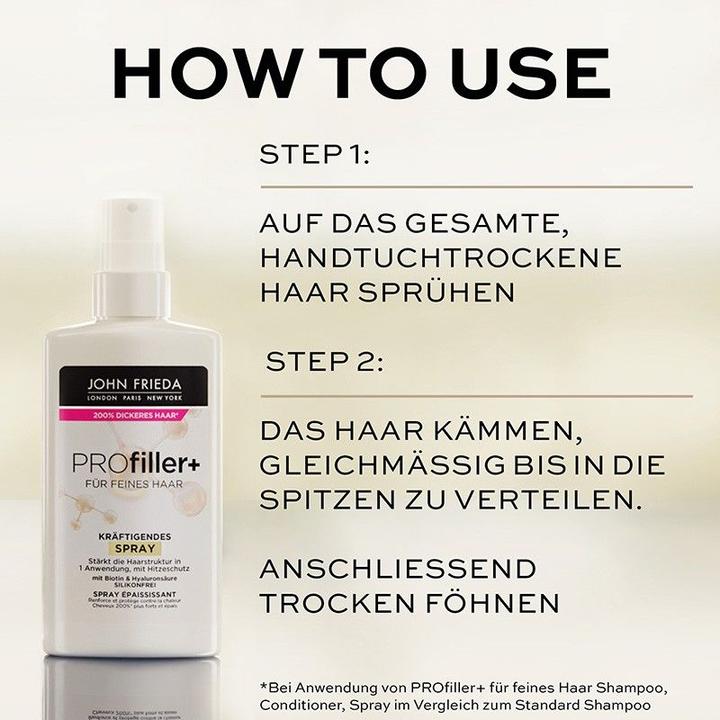 Nährwerte und Zutaten John Frieda PROFiller+ kräftigendes Spray (150 ml)