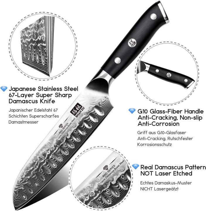 Produktbild Shan Zu Pro Series Santokumesser (17.80 cm)