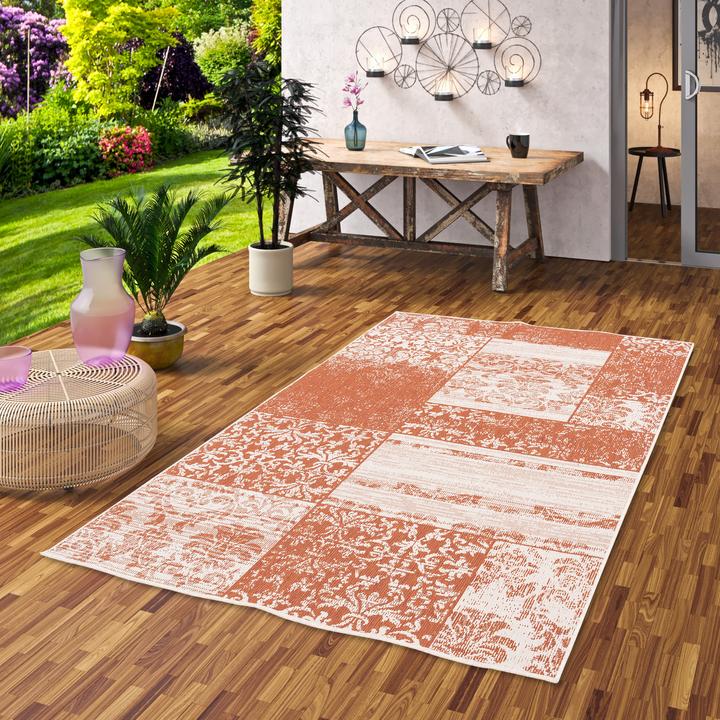 Produktbild Pergamon In & Outdoor Teppich Flachgewebe Carpetto Patchwork (140 x 200 cm)