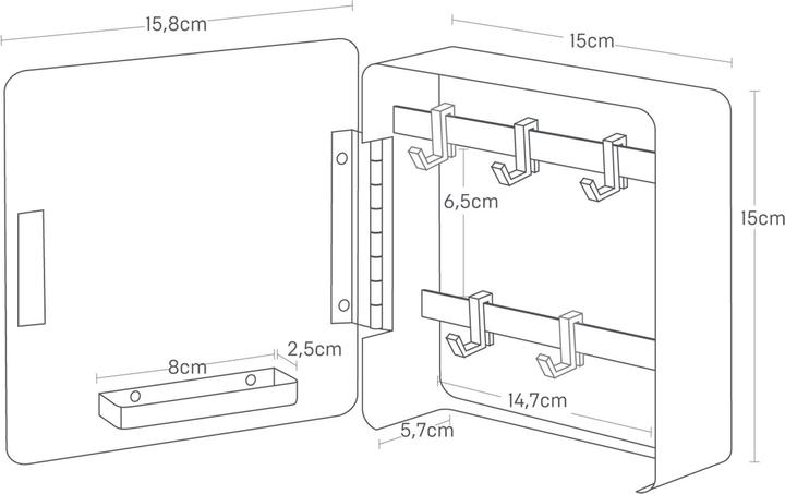 Produktbild Yamazaki Magnetischer Schlüsselkasten RIN (16 x 6 x 16 cm)