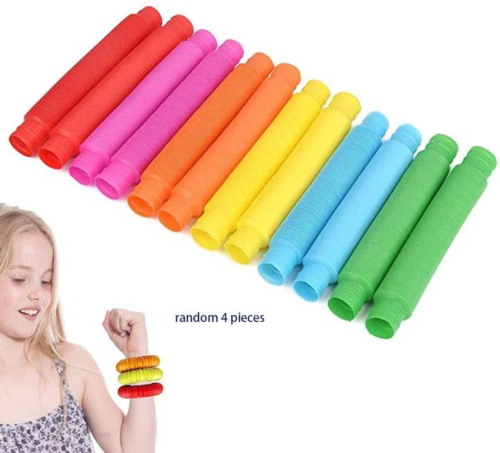 Image du produit Activity Board 4 Pack Mini Pop Tube Sensory Fidget toy colourful heavy-duty for building educational buildings