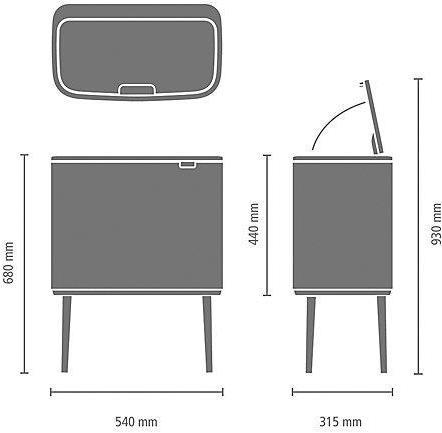 Image du produit Brabantia Poubelle Bo Touch Bin 3x11 litres (33 l)