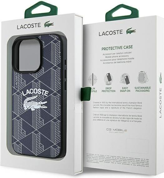 Image du produit Lacoste LCHMP16XPIGV iPhone 16 Pro Max 6.9" granatowy/navy hardcase Monogram Vintage Logo MagSafe (Apple iPhone 16 Pro Max)