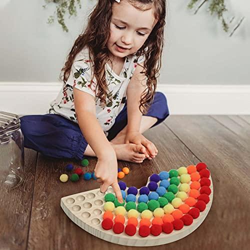 Produktbild Activity Board Holz Peg Board Perlen Spiel Perlen Spiel Rainbow Ball Elimination Spiel Spielzeug Farbe