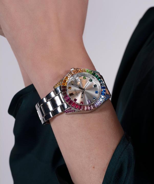 Image du produit Guess P SLV CS W/ BAGUETTE CRYS / SUN SLV DATE DL / P SLV BRCT Montre-bracelet (34 mm)
