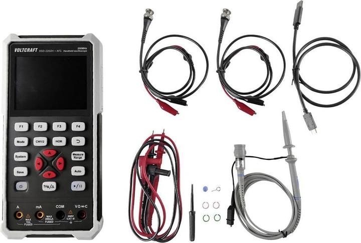 Produktbild Voltcraft DSO-2202H + AFG Hand-Oszilloskop 200MHz 2-Kanal 1 GSa/s 8 kpts 8 Bit Handgerät 1St. (CAT II 400V)