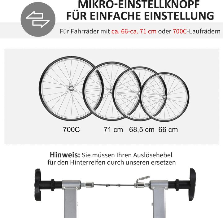 Produktbild Homcom Rollentrainer Stahl Silber