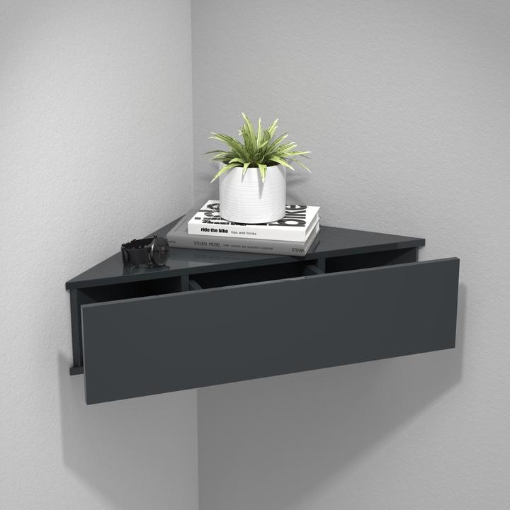 Produktbild VCM Holz Wandschublade Nachtschrank Wandboard Eckregal Schublade Konsole Nachttisch Usal S (60 x 43 x 15 cm)
