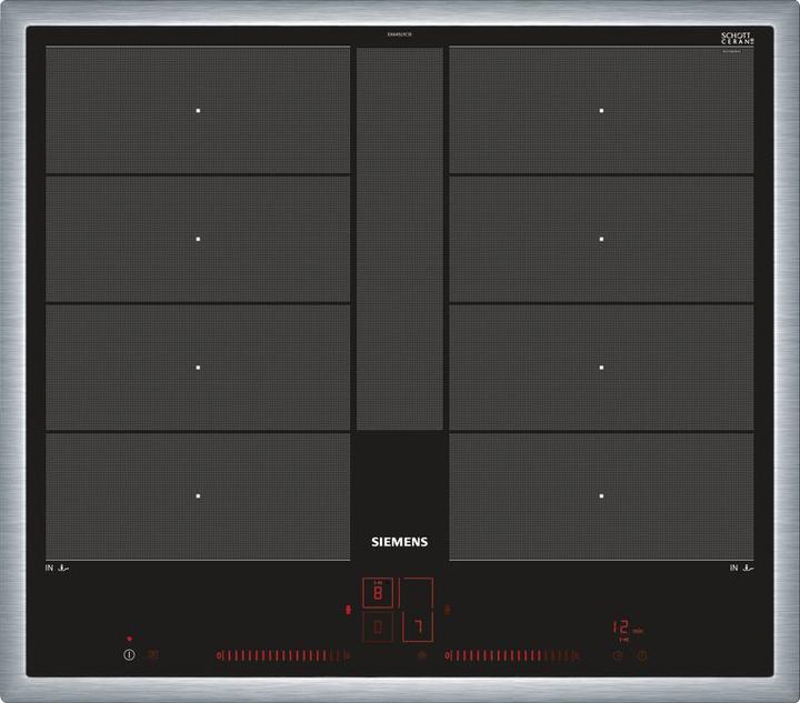 Actual product image Siemens EX645LYC1E + HZ9CF240, induction hob, pan, EX96VIS3