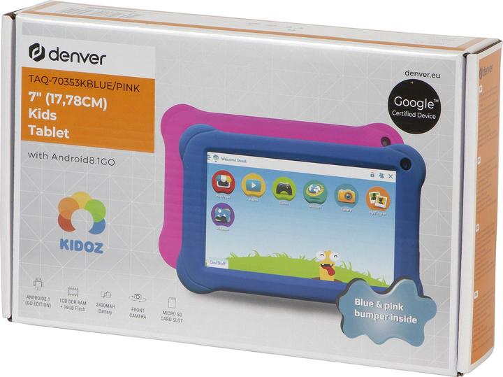 Produktbild Denver TAQ-70353KBLUE/PINK (nur WLAN, 7", 16 GB, Blue, Pink)