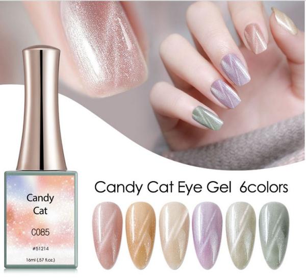 Produktbild Canni Gellack Candy Cat C085 UV/LED (Rosa Glitzer-Schimmer, Gel-Effekt Nagellack)