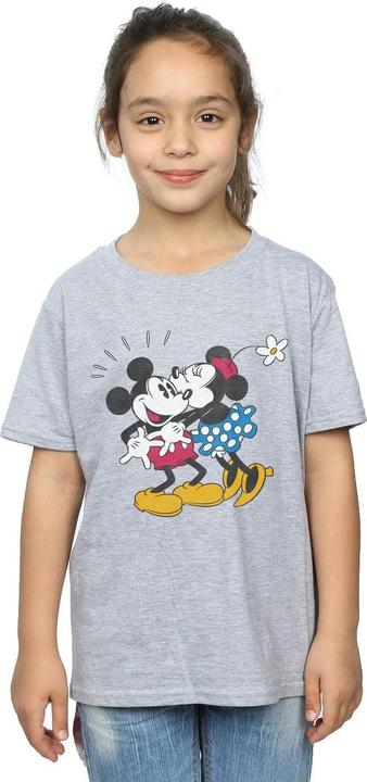 Actual product image Disney Girls Mickey Mouse Mickey And Minnie Kiss Cotton T-Shirt (128)