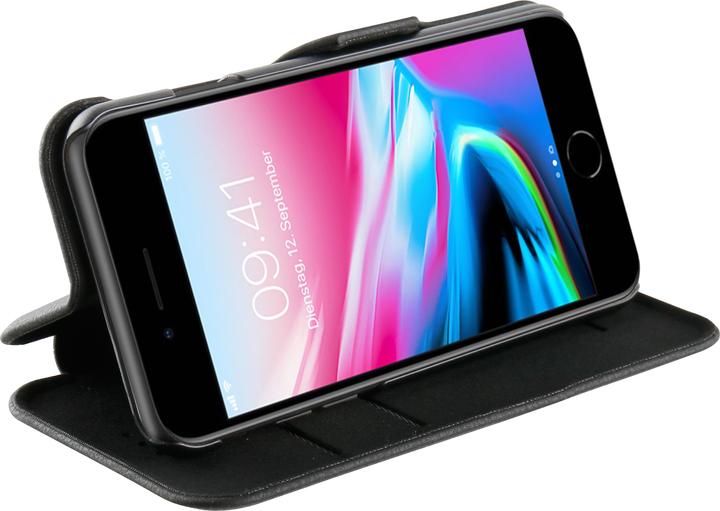 Produktbild Vivanco Buchklapptasche CASUAL fuer iPhone 8+/7+/6S+, mit Kartenfach und Standfunktion, schwarz (Apple iPhone 8, Apple iPhone 7, Apple iPhone 6s)