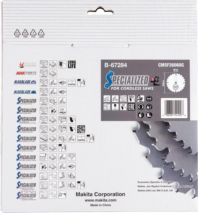Actual product image Makita EFFICUT saw blade 260x30x60Z