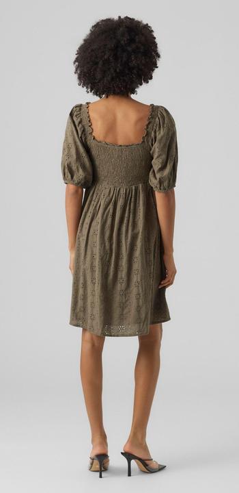 Actual product image Vero Moda Smocked Broderie Anglaise Mini Dress (S)