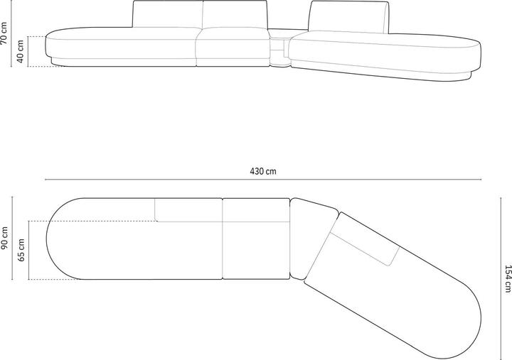 430 x 154 x 70 cm