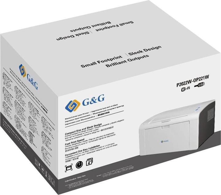 Actual product image G&G Laser printer P2022W white/anthracite (Laser, Black and white)