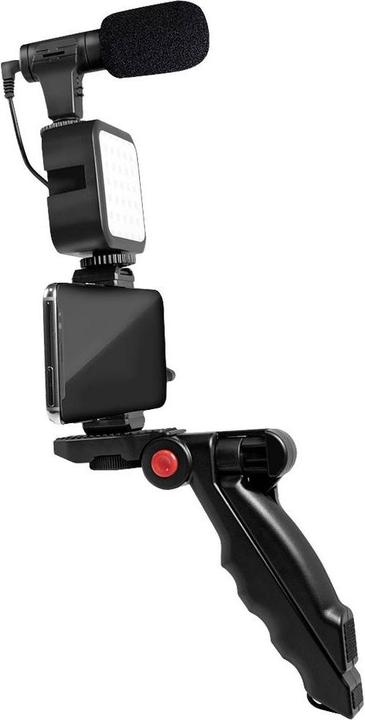 Actual product image LogiLink Vlogger Kit with LED light, microphone + tripod, for 4.77" smartphones