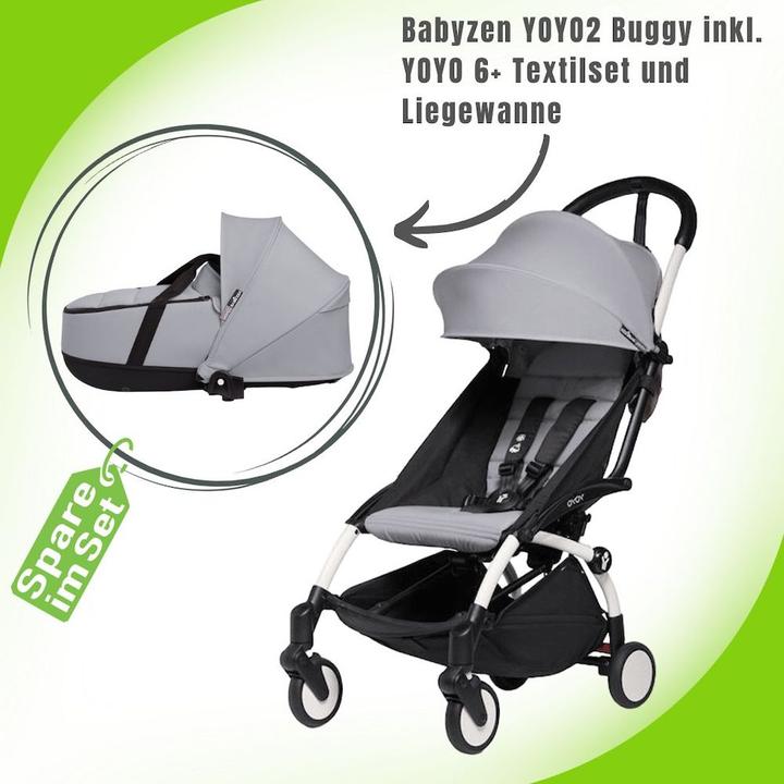 Actual product image Babyzen Stokke YOYO2 buggy incl. YOYO 6+ textile set and carrycot / pushchair combination