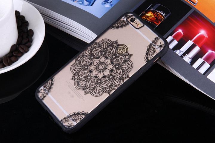 Produktbild König Design Apple iPhone 7 Plus Handy Hülle Mandala Case Motiv Indianische Spitze Schwarz (Apple iPhone 7 Plus)