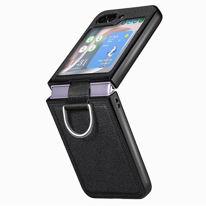Actual product image Cover-Discount Galaxy Z Flip5 - Hybrid case with ring holder black (Samsung Galaxy Z Flip5)