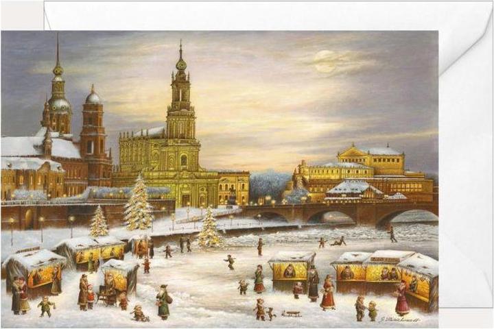Olewinski & Tochter 2288 - Weihnachtsklappkarte "Dresdner Hofkirche" (1 Stk.)