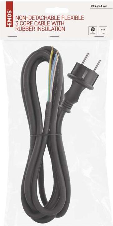 Image du produit Emos Câble d'alimentation en caoutchouc 3x 1,5mm2, 3m, noir (3 m)