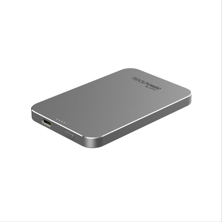 Productafbeelding RealPower Powerbank PB-5000 mAh MAG 5000mAh Magsafe grijs (5000 mAh, 15 W, 18.50 Wh)