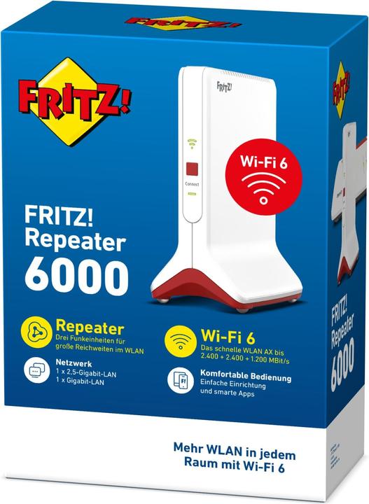 Image du produit AVM FRITZ!.Repeater 6000 WLAN Mesh (2400 Mbit/s, 1200 Mbit/s)