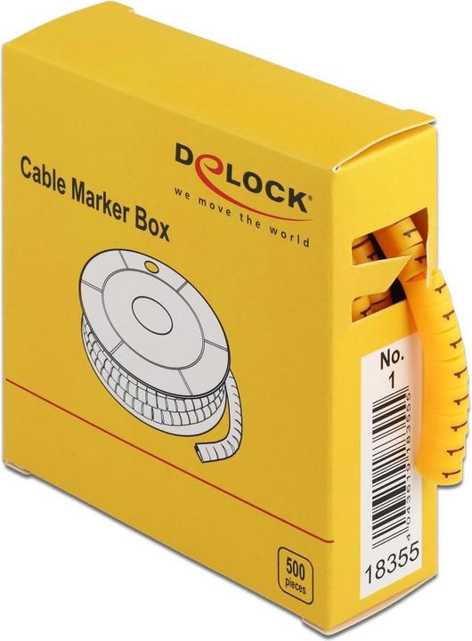 Delock Kabelklem nr: 1, geel 500 stuks