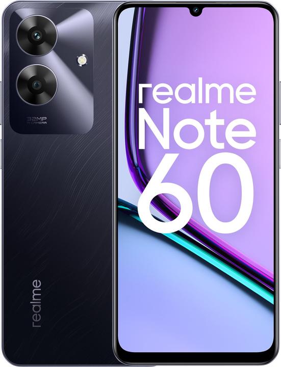 Produktbild realme Note 60 (128 GB, Marble Black, 6.74", Dual SIM, 32 Mpx, 4G)