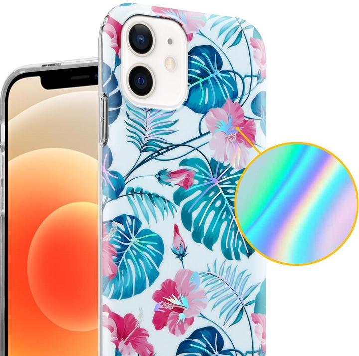Actual product image Cadorabo IMD TPU Colorful Flowers & Leaves Cover (Apple iPhone 12, Realme 12 Pro+)