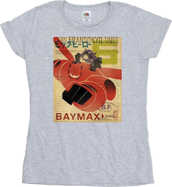 Immagine prodotto Disney Big Hero 6 Baymax Flying Baymax Newspaper Maglietta Donna (L)