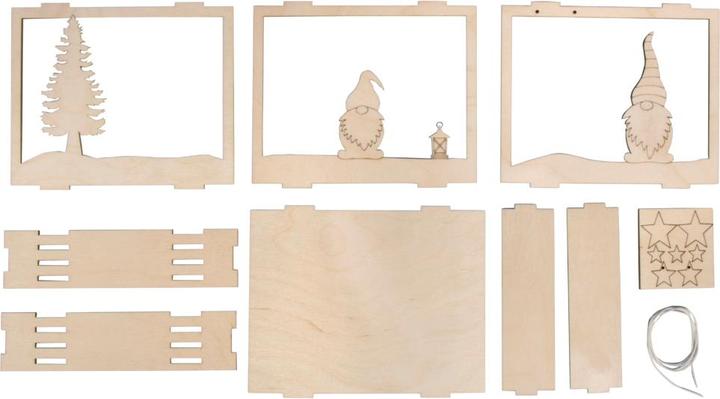 Immagine prodotto Rayher Set di costruzioni in legno con motivo "Wichtel", 16 pezzi.