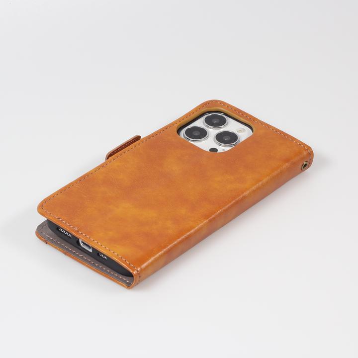 Produktbild PhoneLook Leder Tasche Flip Wallet mit Akzentstreifen & Kartenhalter (Apple iPhone 13 Pro)