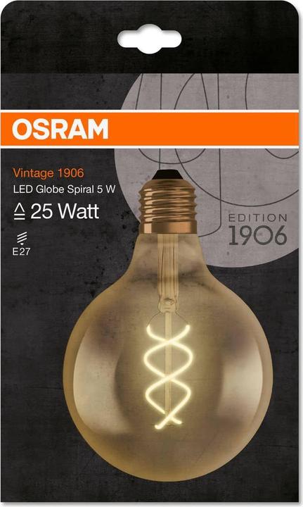 Actual product image Osram LED Vintage (E27, 5 W, 250 lm, 1 x, G)