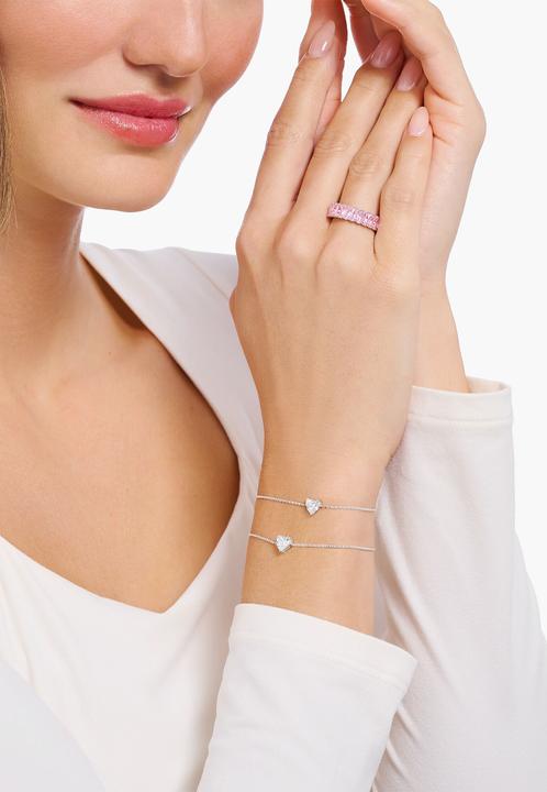 Actual product image Thomas Sabo Bracelet with white zirconia heart silver (19 cm, 925 sterling silver)