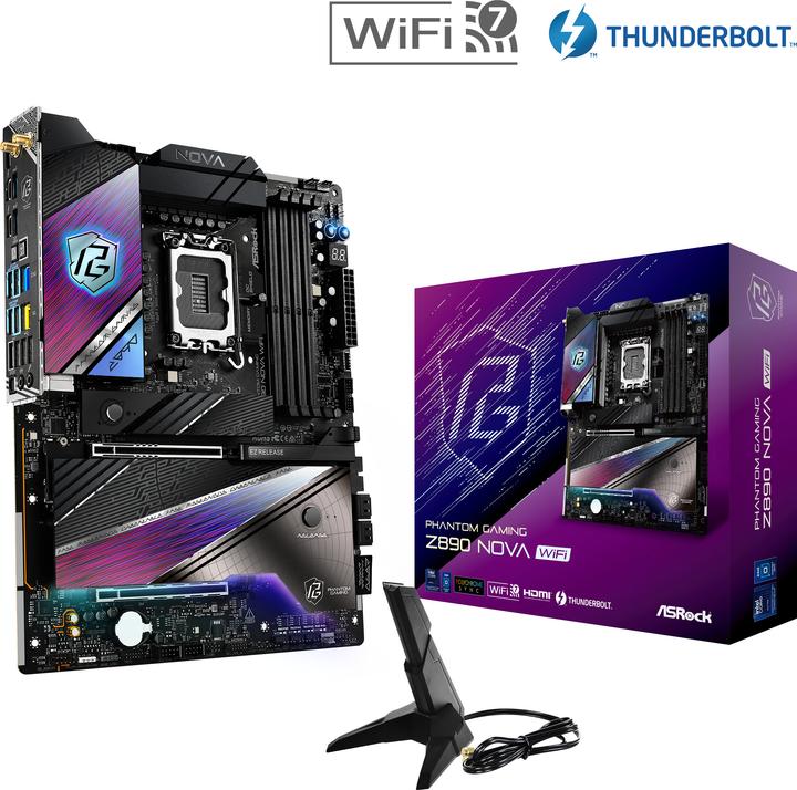 Actual product image AsRock Z890 Nova WiFi Intel DDR5 S1851 (LGA 1851, Intel Z890, ATX)