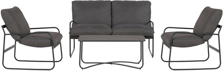 Schou Set de salon Theodor Deluxe, set de 4 pièces, noir/gris