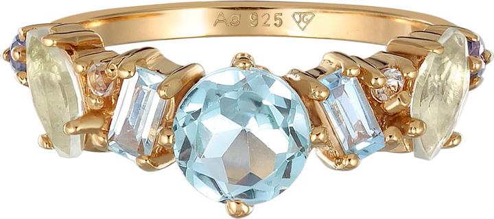 Image du produit Elli PREMIUM Bague Topaze Pierre de lune Améthyste Classique 925 Argent plaqué or (52, Argent 925)