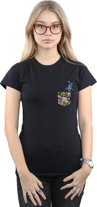 Immagine prodotto Captain America Faux Pocket Maglietta Donna (XXL)