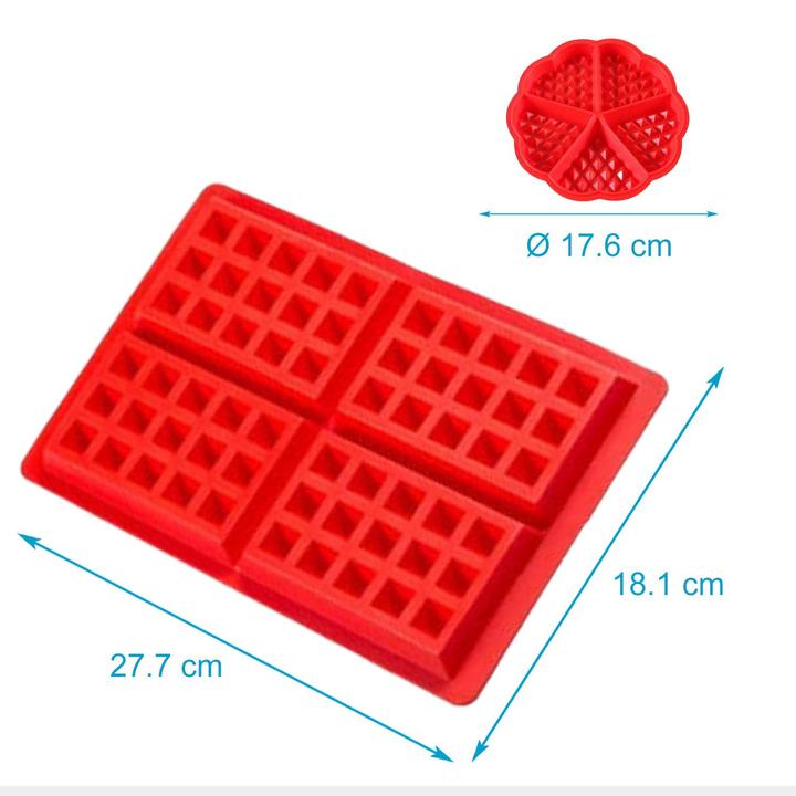 Produktbild Intirilife 2er Set Silikon Waffelformen (18.50 cm)
