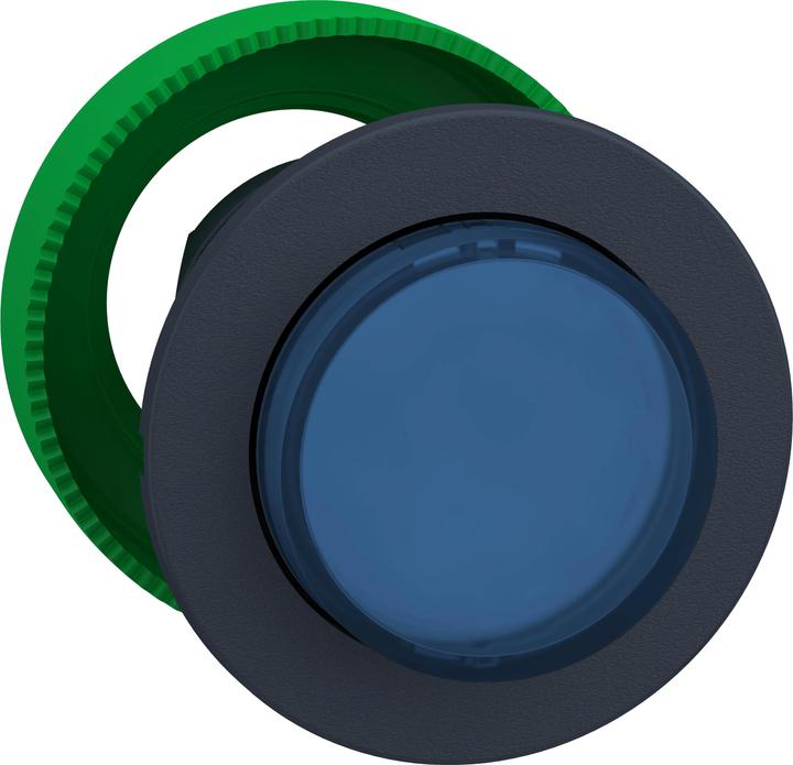 Produktbild APC Frontelement Leuchtdrucktaster, flach, ø30mm, IP69K, Blau, Erhöht, Rastend