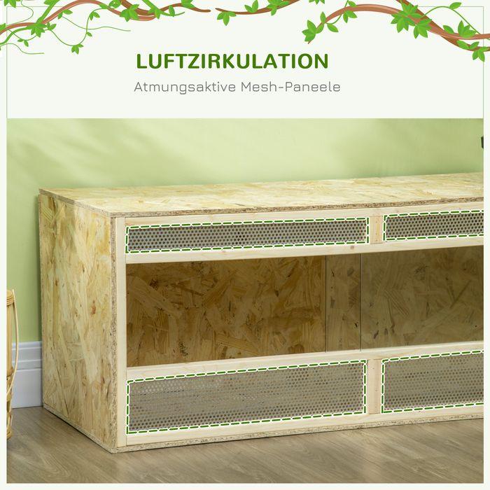 Produktbild Swisshandel24 Terrarium für Reptilien/Amphibien, Glasschiebetüren, Lüftungsgitter, 120x50x50cm